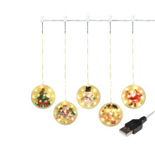 C145 Blessing Knot Led Christmas Decoration Lamp with Remote Control PVC Icicle Lamp Window Arrangement Star String Lights