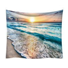T72 150*130cm Sunset Evening Tide Pattern Wall Hanging Carpet Wall Background Cloth Tapestry Bedroom Living Room Decoration