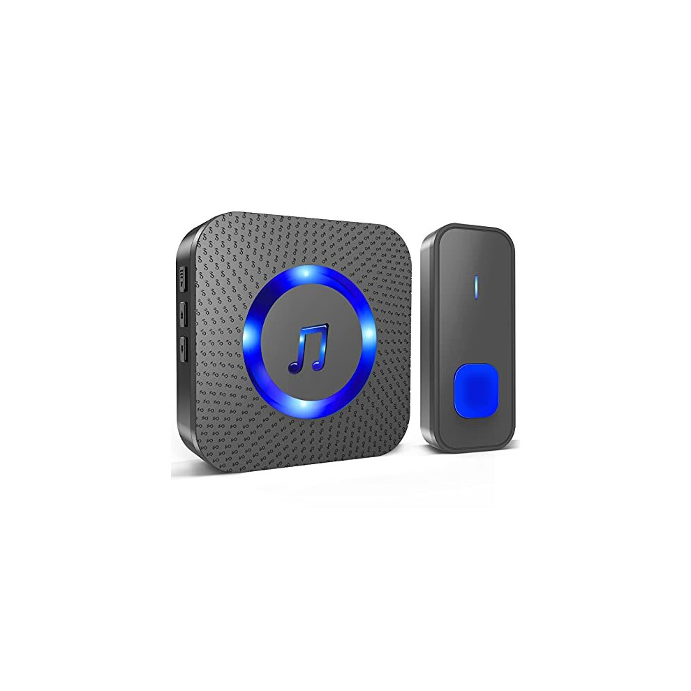 Surfou Wireless Doorbell, Waterproof Door Bell, 1,300 Ft Long Range Cordless Battery Operated, Wall Plug In Electric Door Chime Kit, 55 Melodies 5