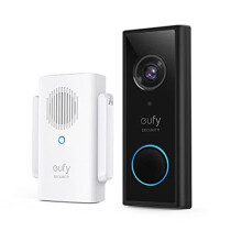 eufy Security, Video Doorbell Wireless 2K (Battery-Powered) with Chime, 2K HD, No Monthly Fee, On-Device AI for Human Detection, 2-Way Audio