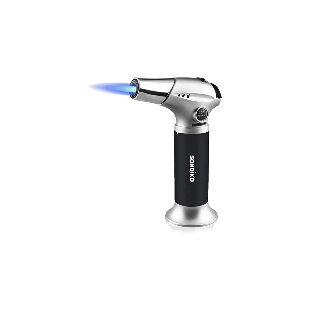 Sondiko Kitchen Blow Torch, Refillable Kitchen Butane Torch With Safety Lock And Adjustable Flame For Diy, Creme Brulee, Bbq And Baking(Butane Ga