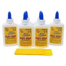 Childrens PVA Glue 6x100ml Kids Crafts School Craft Supplies - Now Includes Glue Spreaders x 6