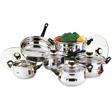 12 Pcs Stainless Steel Essential Cookware Set with Lids & Sturdy Handles Saucepan Pot Prima Kitchen Cook Frypan Casserole Pan Home Chef Cooking H
