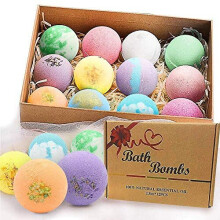 Bath Bombs Gift Set-Organic Natural Essential Oils, Relax and Moisturize Skin, 2.8 OZ*12 PCS BOENFU Luxury Spa Bomb Gifts for Girl, Mom, Kids, Wi