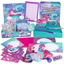 GirlZone Meerjungfrau-Schreibwaren-Geschenkset fur Madchen, 45-teiliges Briefpapier-Set mit Umschlagen, Papierkarten und mehr, tolle Meerjungfrau