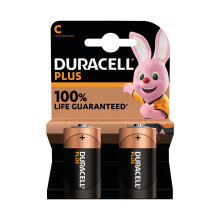 Piles Duracell Pack de 2 piles alcalines C Duracell Plus, 1.5V LR14