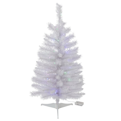 Home 3ft Pre-Lit Iridescent Christmas Tree - White
