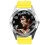 Yellow Leather Round Watch for Rock and ROLL Fans E2 1