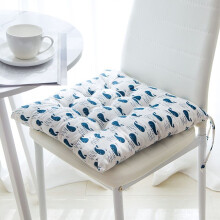 (Whale, 45x45cm/17.7x17.7in) 40/45/50CM Cotton Linen Cushion Tie Garden Dining Chair Seat Pads Sofa Outdoor