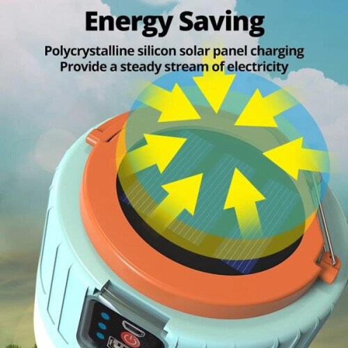 300W USB Rechargeable Remote Control Lantern Solar LED Bulb Camping Light Tent Lights 2
