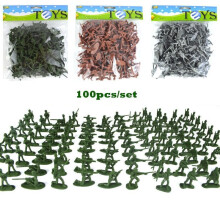 100pcs cor aleatória militar plástico brinquedo soldados exército homens figuras em 12 poses