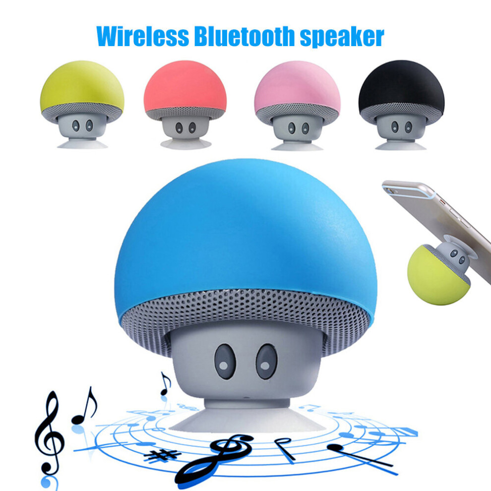 (Pink) Mini Portable Mushroom Wireless Stereo Bass Bluetooth-Compatible Speaker With Suction Cup Pink 9424349208490