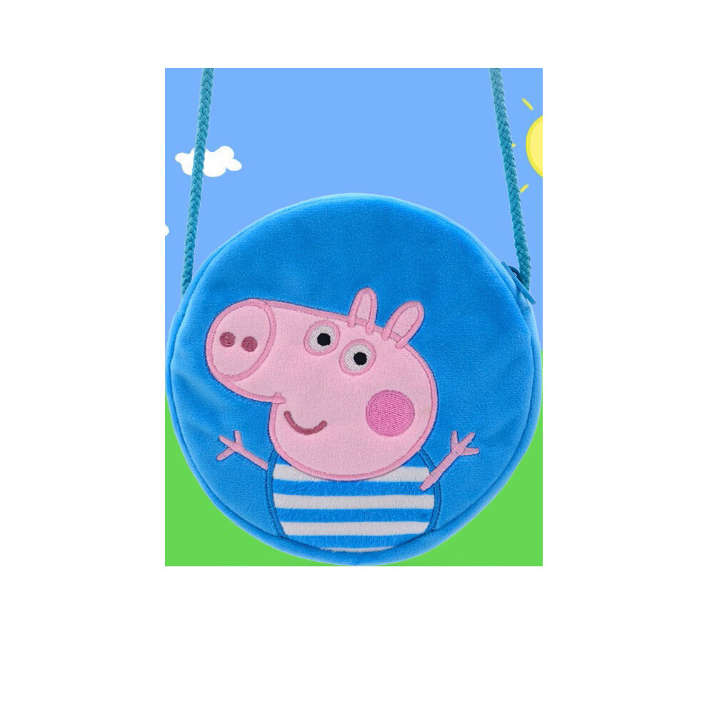 (GeorgeRound) Peppa Pig Cute Piggy Peachy Plush Handbag Female Girl Kawaii Shoulder Bag