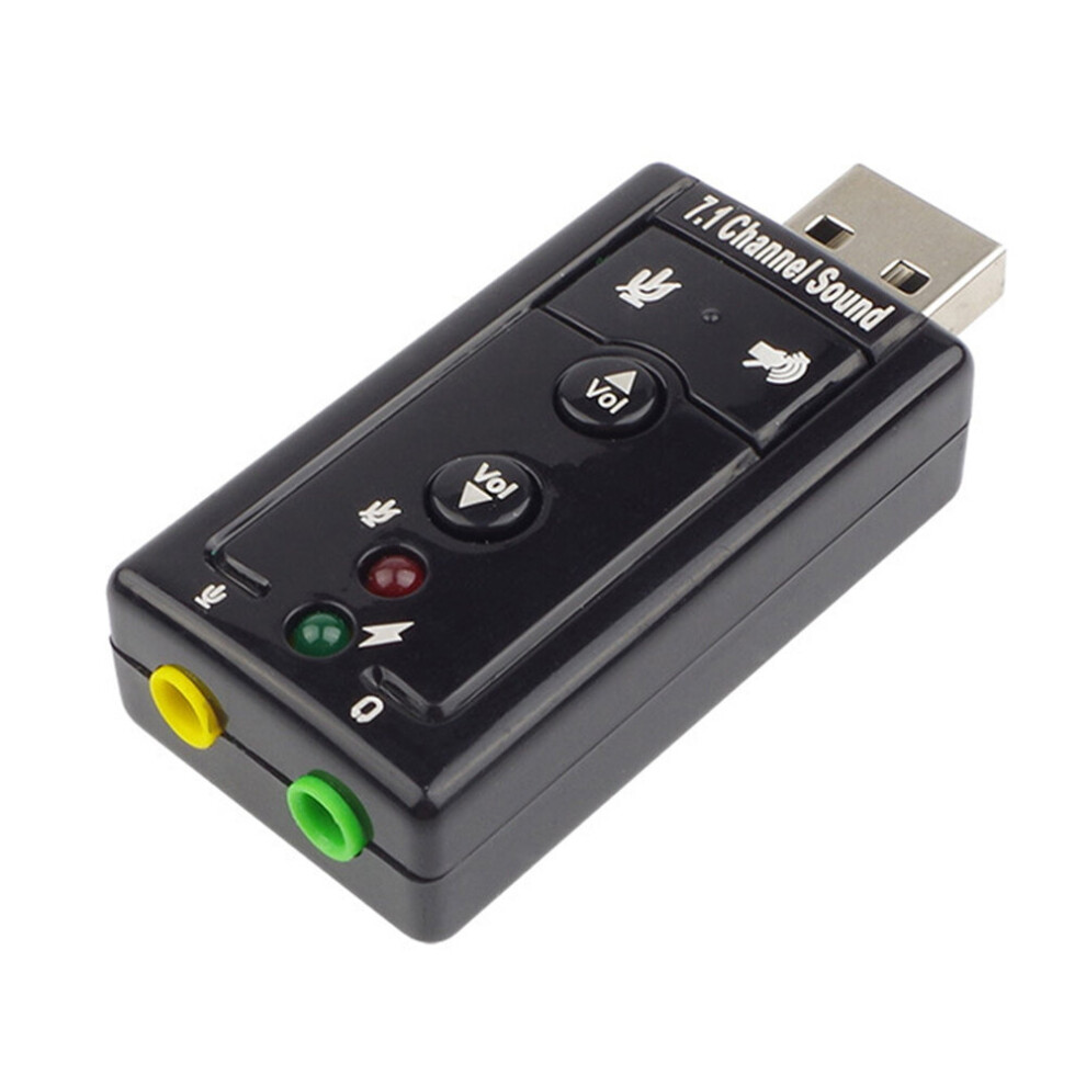 Button Control External Usb 7.1 Channel 3D Stereo Audio Sound Card For Laptop 9424349215481