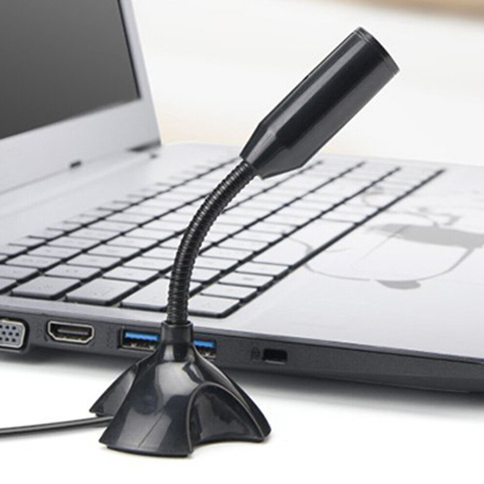 (Black) Home Studio Portable Usb Omnidirectional Computer Laptop Desktop Microphone Black 9424349215498