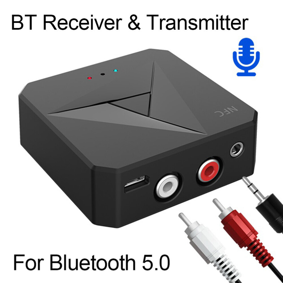 2 In 1 Bluetooth-Compatible 5.0 Receiving Transmitting Car 3.5Aux Rca Phone Nfc Adapter 9424349211919