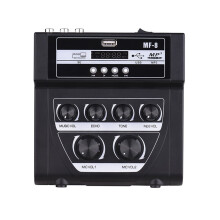 (White, UK Plug) Portable Mini Karaoke Sound Mixing Console Live Studio Recording Audio Mixer
