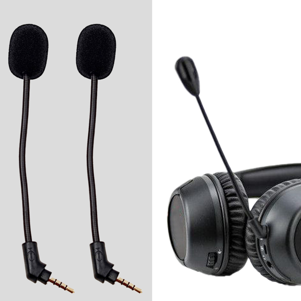 2Pcs Headphone Microphone Noise Reduction Detachable Flexible 3.5Mm Headset Mic Replacement For Kingston Hyperx Cloud Flight/Flight S 9424349217256