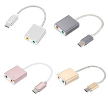 (Argent) Carte son USB externe 7.1 Type-C pour MacBook Pro et MacBook Air - Adaptateur audio et microphone 3,5 mm