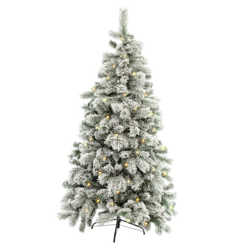(Snowy) The Christmas Workshop 6ft Pre-Lit Christmas Trees 1