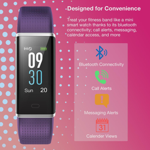 (Purple) Aquarius Color Screen Multi-Functional HR Tracker 1