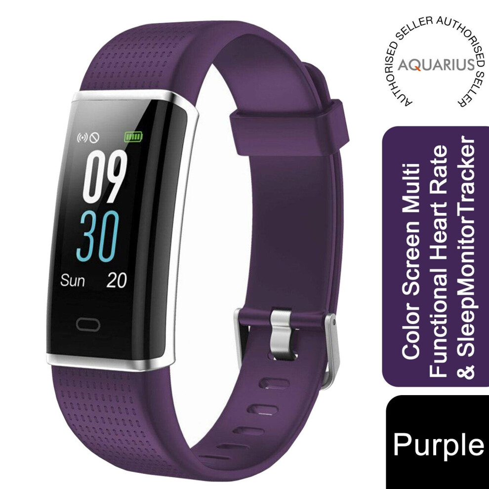 (Purple) Aquarius Color Screen Multi-Functional HR Tracker