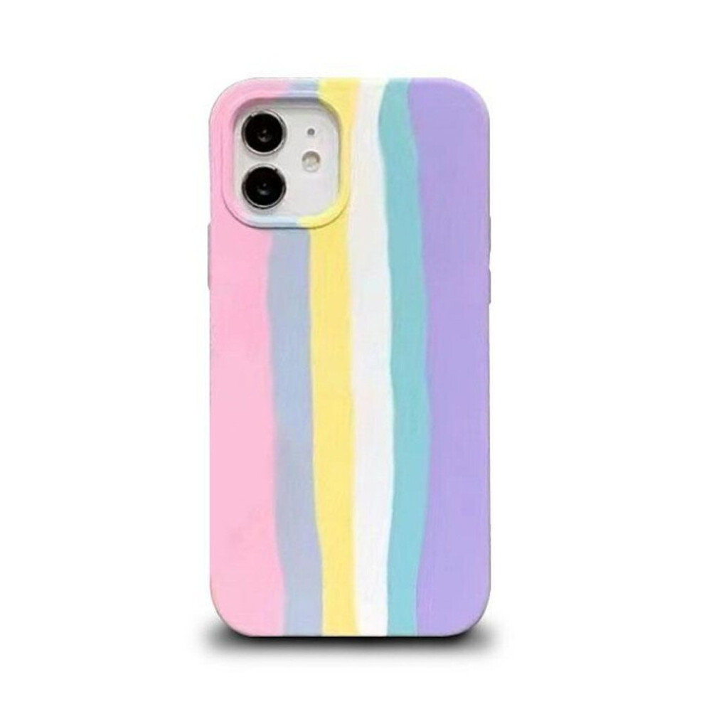 Photos - Case Compatible With iPhone 13 Pro Max - Rainbow Brighton Rock Liquid Silicone Cover  Multicoloured