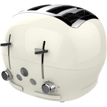 FT01CREAM Funky 4-Slice Toaster, 1850W, Cream, Stainless Steel, Deep Slots, High-Lift, Adjustable Browning