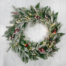 The Christmas Workshop 71239 Premium 60cm Pre-Lit Christmas Wreath