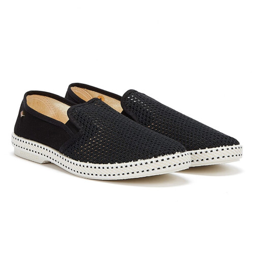 (43) Rivieras Classic Herren-Espadrillenschuh aus Canvas Schwarz