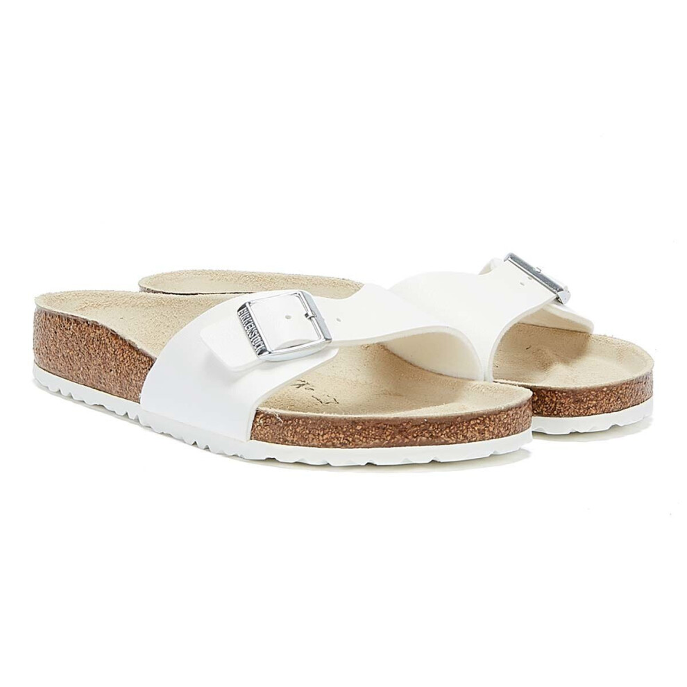 (UK 6) Birkenstock Womens Madrid White Birko Flor Sandals