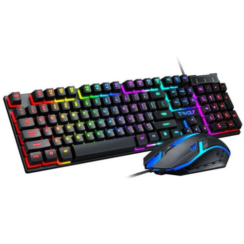 TF200 Gaming Keyboard USB Suspended Manipulator Feeling Wired Gaming Keyboard and Mouse Set
