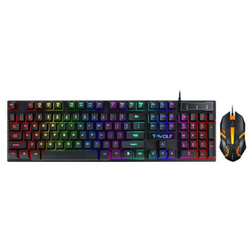 TF200 Gaming Keyboard USB Suspended Manipulator Feeling Wired Gaming Keyboard and Mouse Set 2