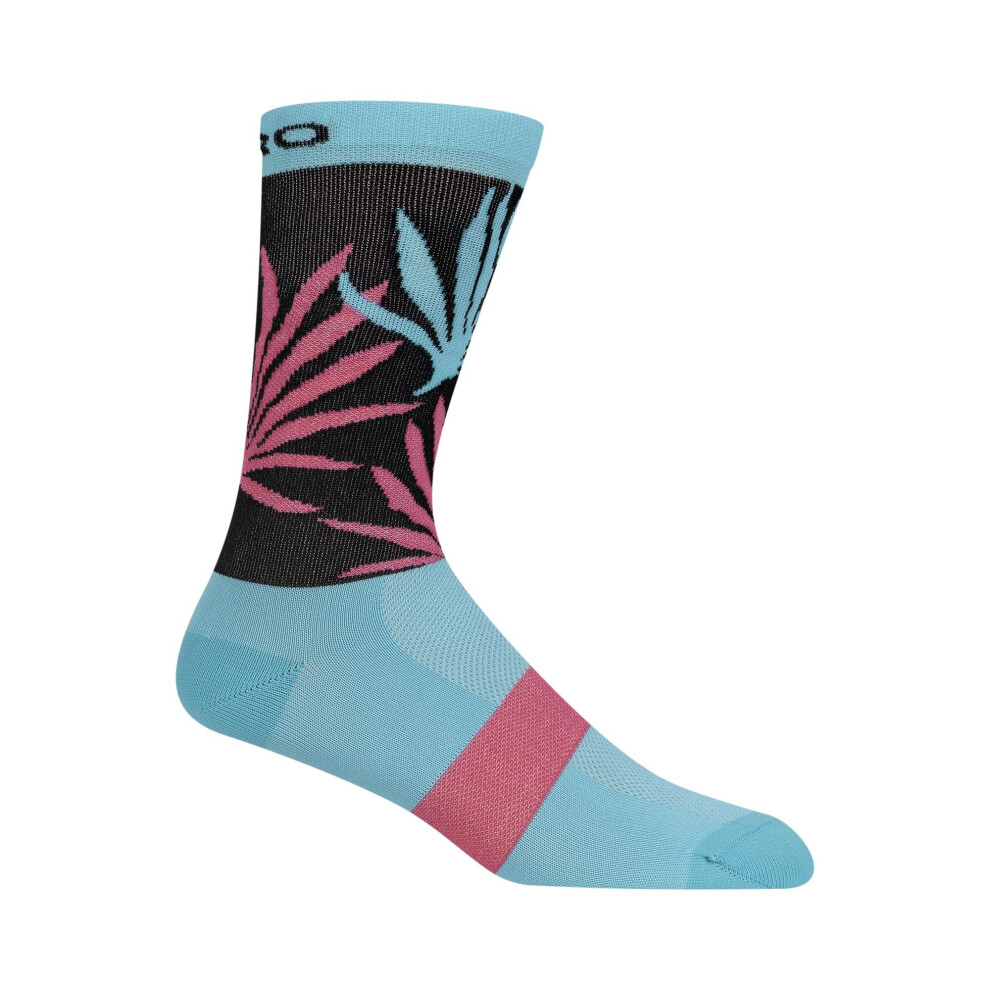 (S, Screaming Teal / Neon Pink) Giro Comp High Rise Cycling Socks