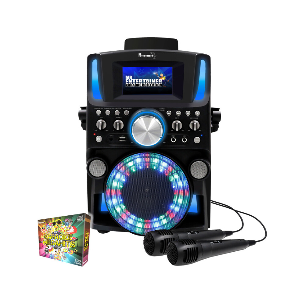 Mr Entertainer's Karaoke Collection (Wired, 200 Songs) Groovebox Bluetooth Cdg Karaoke Machine. Built In Screen & Disco Lights