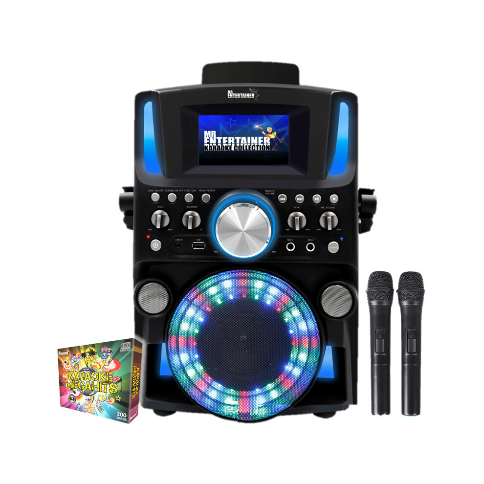 Mr Entertainer's Karaoke Collection (Wireless, 200 Songs) Groovebox Bluetooth Cdg Karaoke Machine. Built In Screen & Disco Lights
