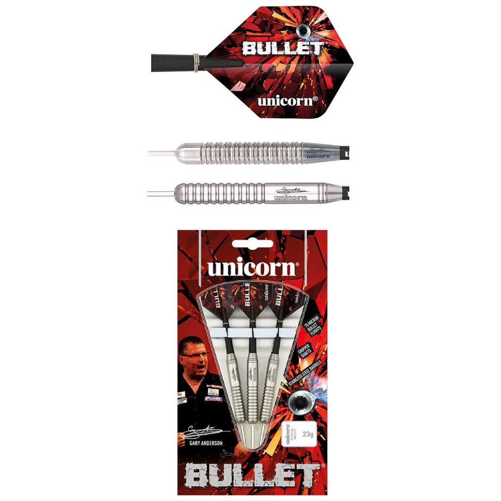 Unicorn Gary Anderson Bullet Stainless Steel Darts - 22g -