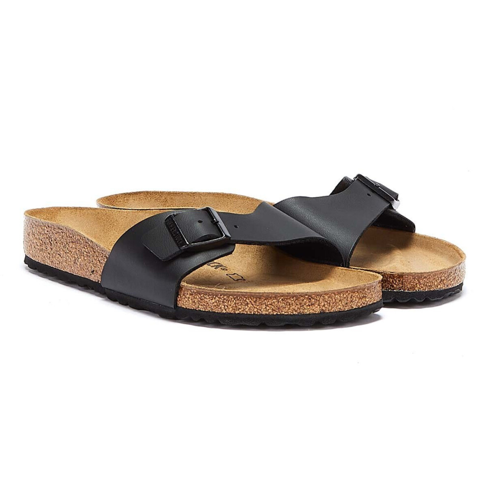 (UK 4) Birkenstock Womens Madrid Black Birko Flor Sandals