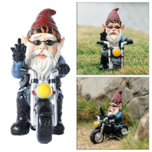 Novelty Garden Gnomes Statues Motorcycle Dwarf  Ornaments Outdoor Decor Naughty