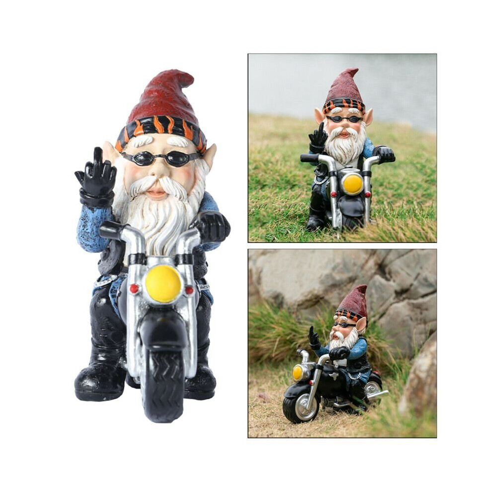 Novelty Garden Gnomes Statues Motorcycle Dwarf  Ornaments Outdoor Decor Naughty