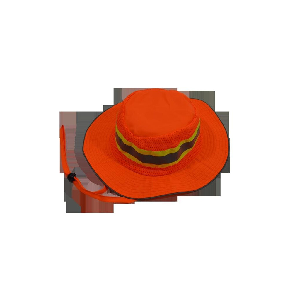 Orh-Fb-S-M High Vis Ranger Style Full Brimmed Hats Contrast Binding & Silver Reflective Tape, Orange & Lime - Small & Medium 756873377984