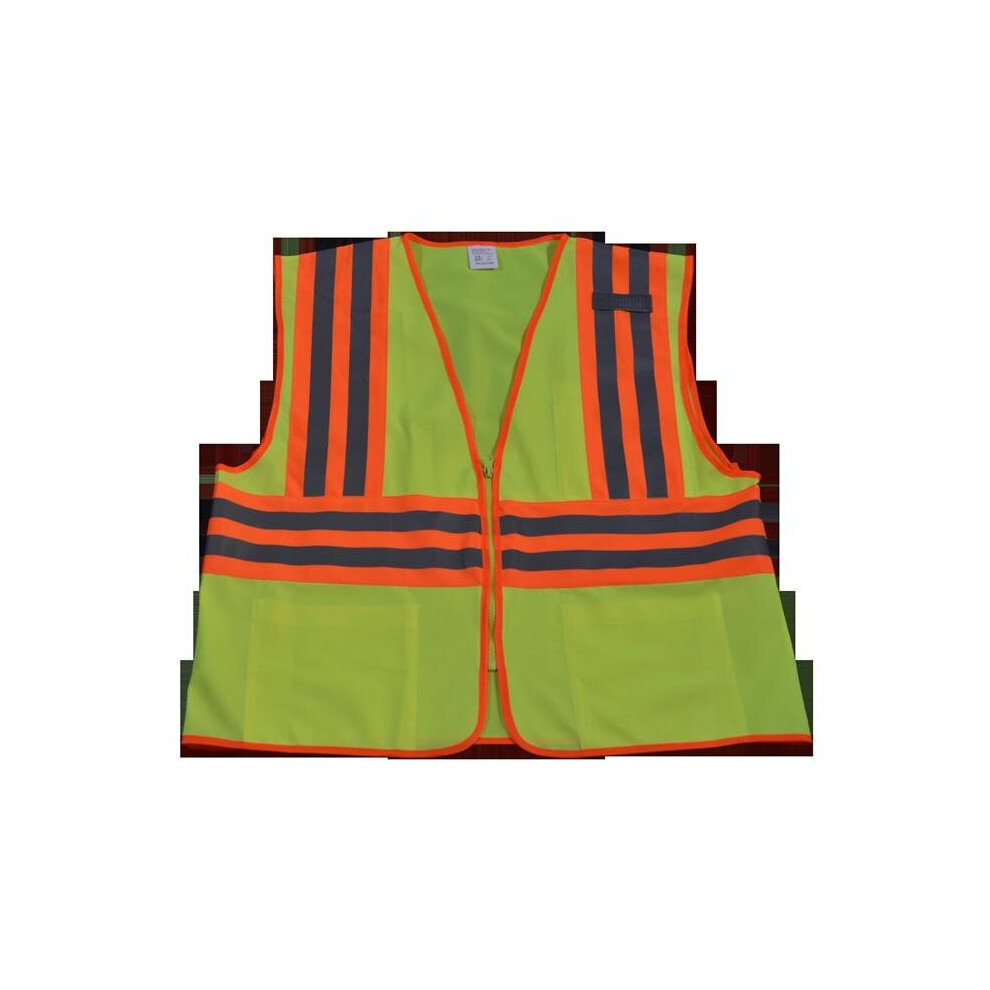 Lv2-Cb2-4X-5X Safety Vest Ansi Class Ii Lime Solid Contrast Binding 2, 4X & 5X 756873382582