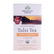 Organic India, Té de Manzanilla y Miel de Tulsi, Libre de Caffeína, 18 Bolsas de Infusión, 1.08 oz (30.6 g)