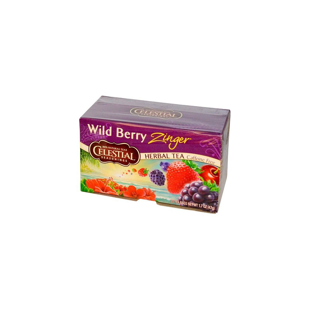 Celestial Seasonings, Herbal Tea, Wild Berry ZingerÂ®, Caffeine Free, 20 Tea Bags, 1.6 oz (47 g)