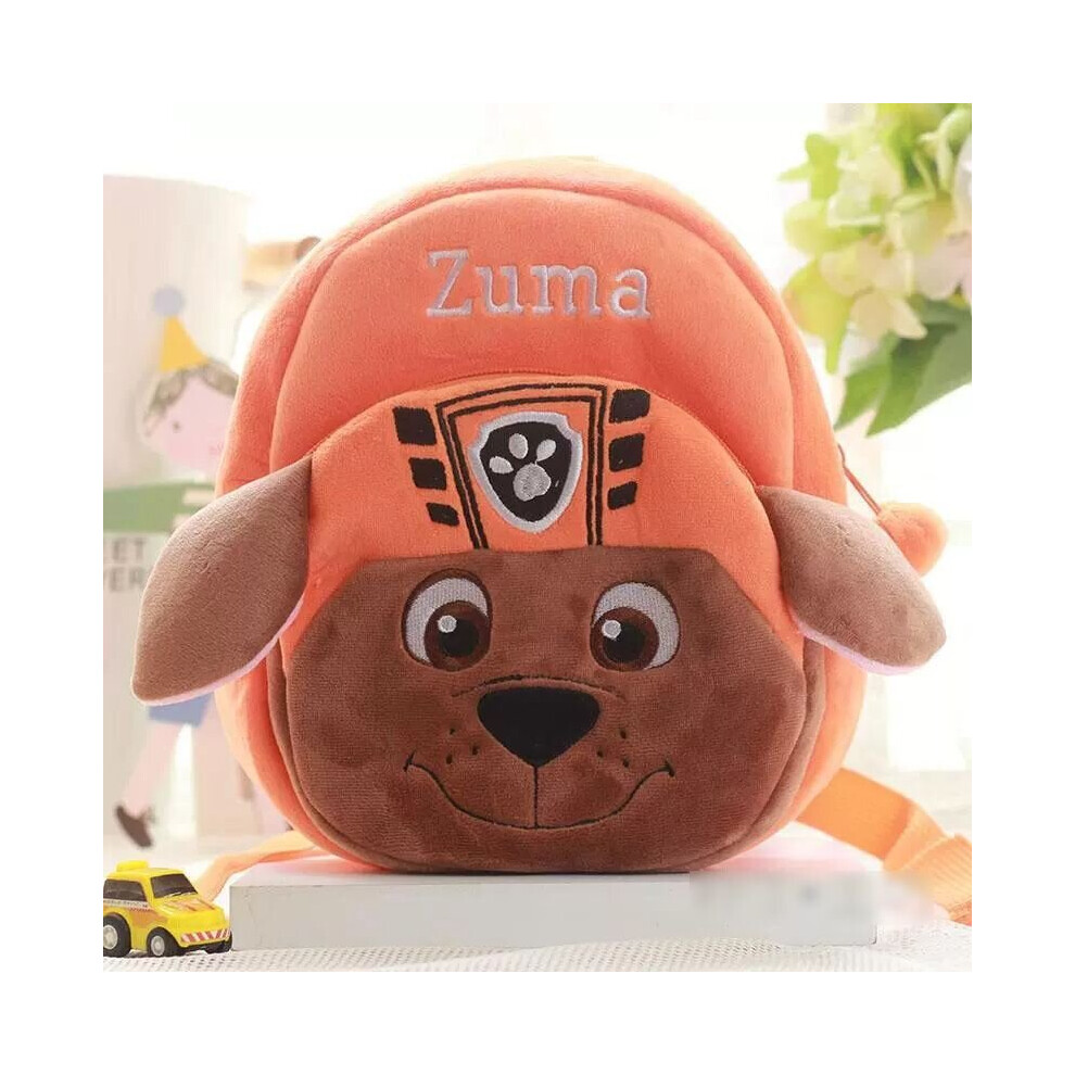 (Zuma) Paw Patrol Plush Backpack Children's Fur Stuffed School Bag Shoulder Bag