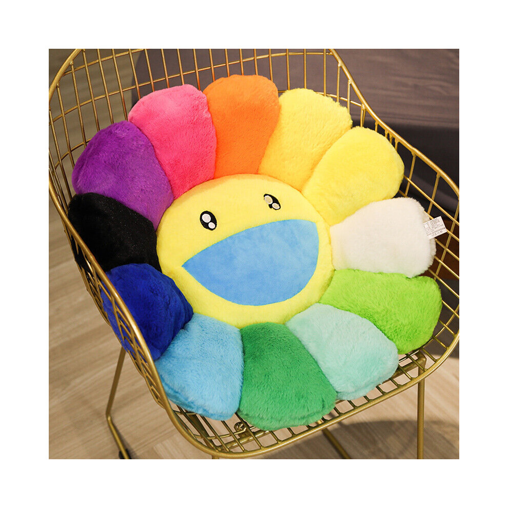 ( Rainbow, 60Cm/23.6In) 40Cm/60Cm Takashi Murakami Rainbow Flower Pillow Plush Colorful Stuffed Gift Yellow