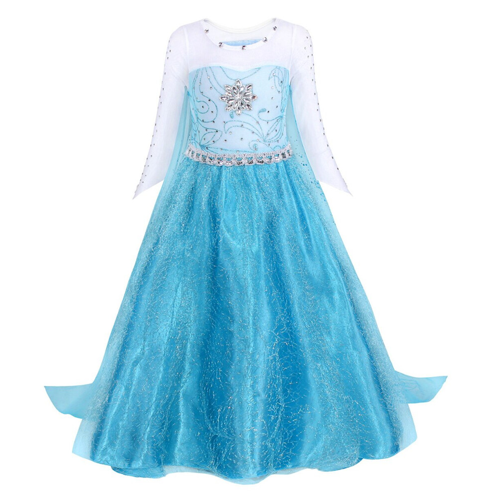 (5-6 Years, none) AmzBarley Frozen Snow Queen Princess Elsa Dress for Girls Kids Princess Christmas Party Dressing up Costume