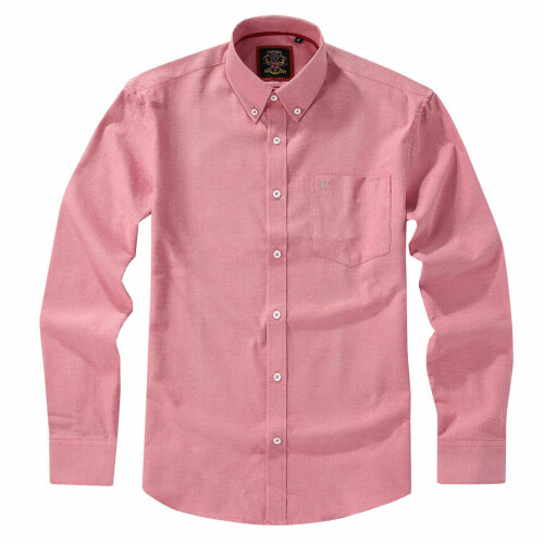 (Crayola Red, 2XL) Crayola Red, Mens English Oxford Shirt Button Down.Casual Office Work Weekender by Janeo British Apparel.
