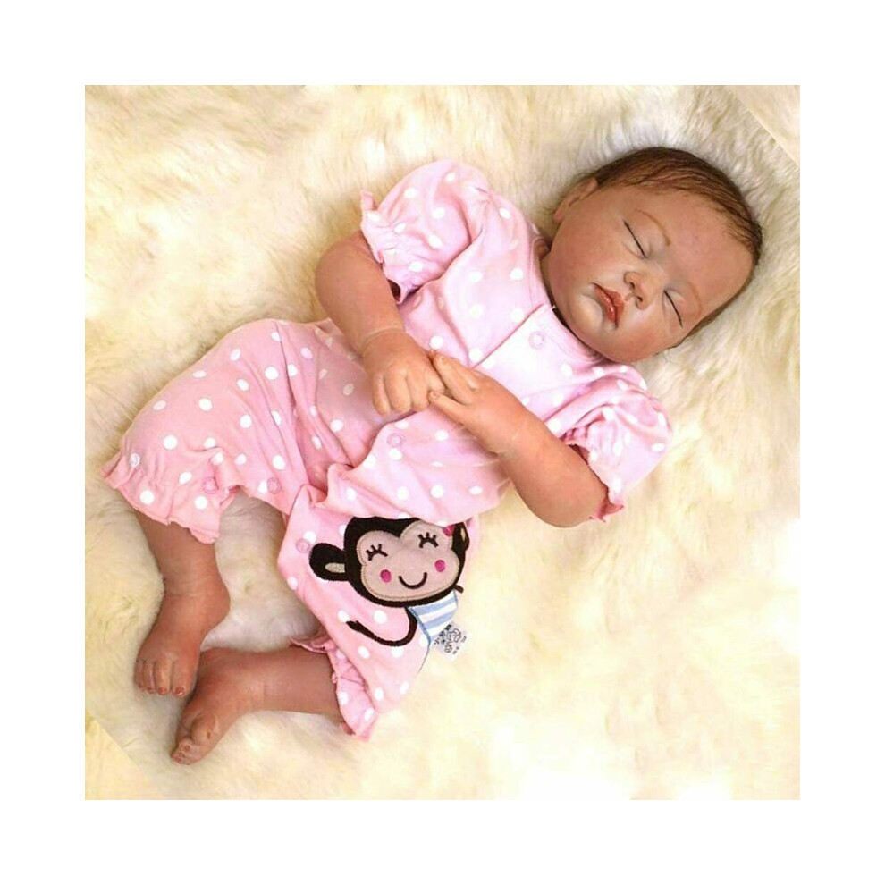 18" Reborn Doll Baby Real Life Like Soft Silicone Newborn Dolls Kids Gifts