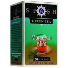 Stash Tea, Green Tea, Moroccan Mint, 20 Tea Bags, 0,9 oz (26 g)
